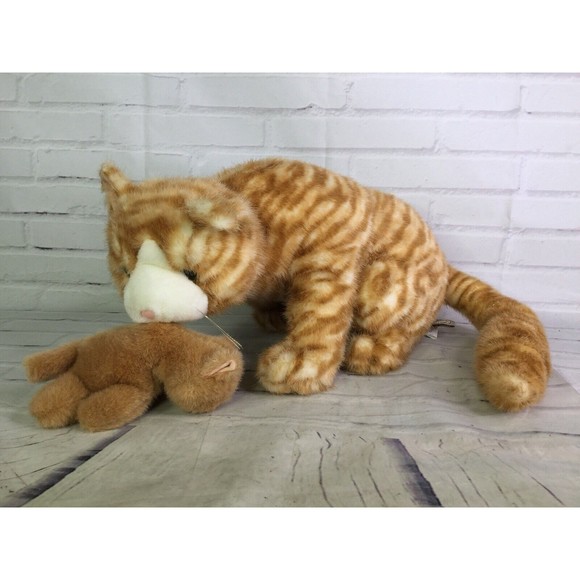 VTG The Heritage Collection Ganz Bros Tabby Cat Mom Kitten Stuffed Animal Plush - Picture 1 of 10